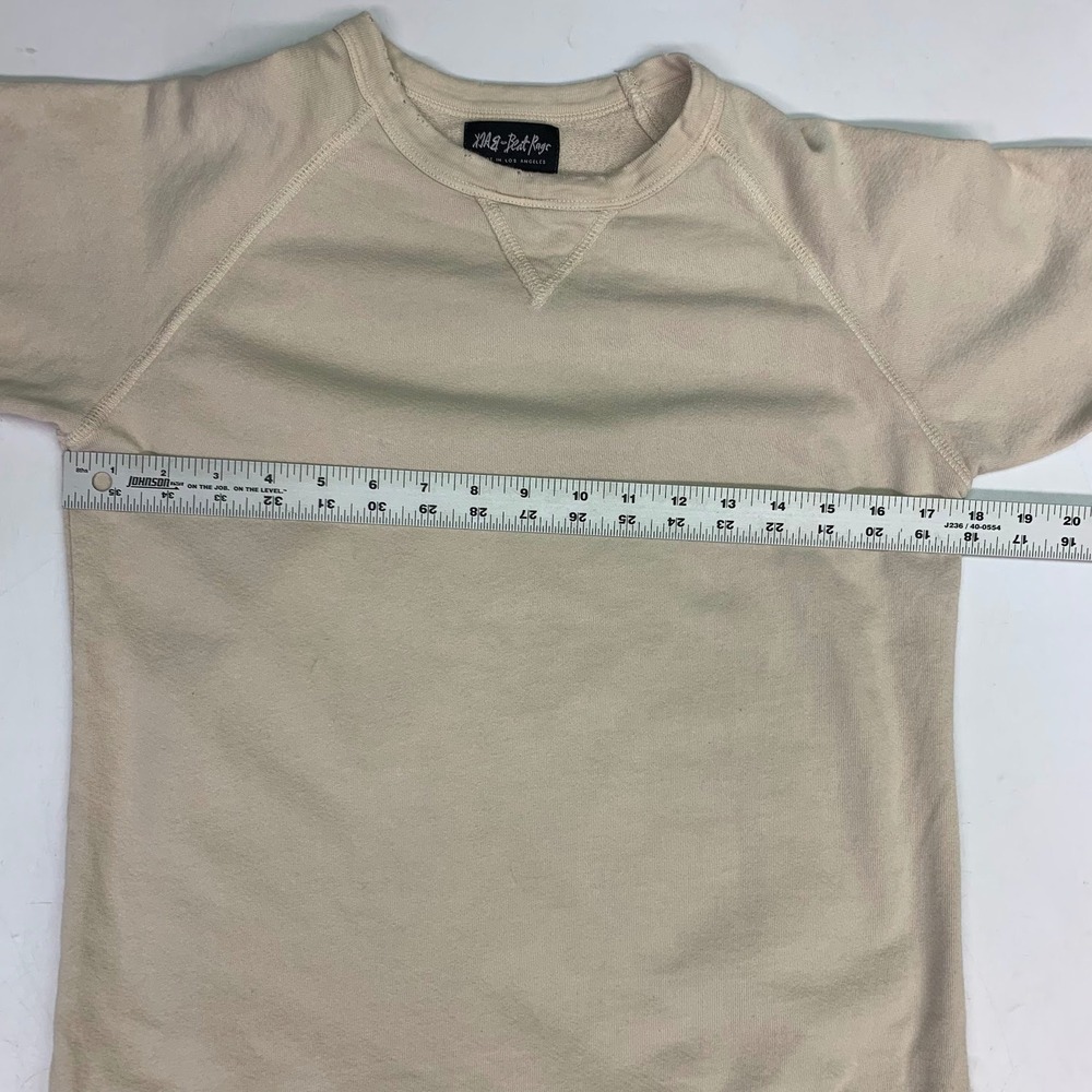 Back Beat Rags Women's Short Sleeve Raglan Sweatshirt Distressed V-Stitch Size M - Picture 10 of 12